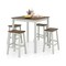 5 Piece Dining Table Set with 4 Saddle Stools for Kitchen Dining Room Apartment-Ash Grey